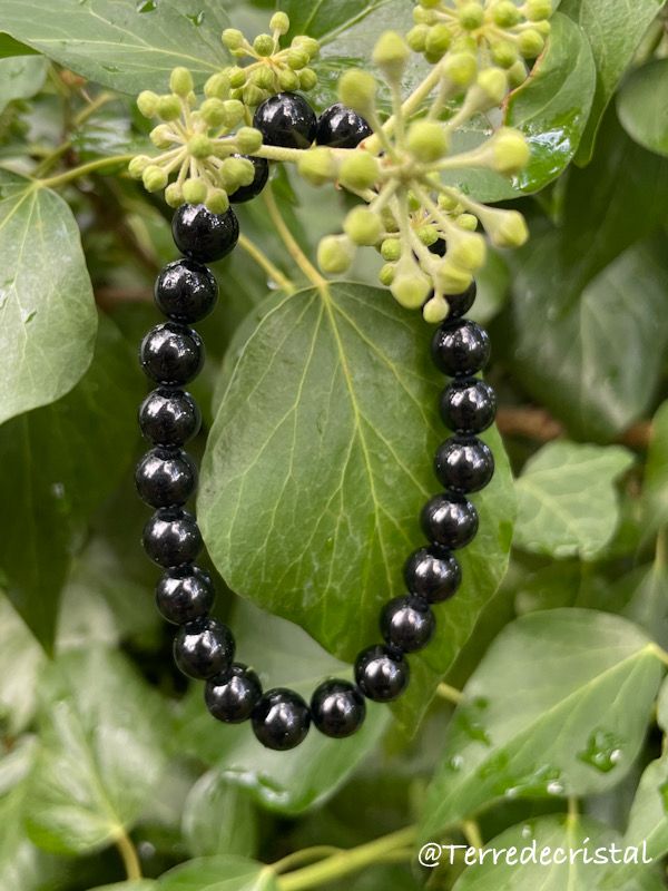 Bracelet Homme en Tourmaline noire 8 mm