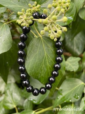 Bracelet Homme en Tourmaline noire 8 mm