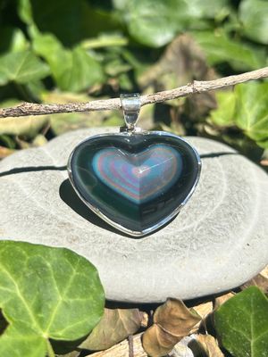 Pendentif coeur en Obsidienne Oeil Céleste