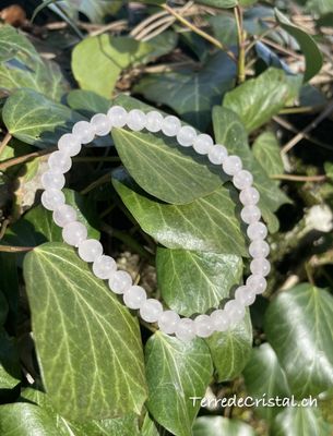 Bracelet en Quartz rose 6 mm