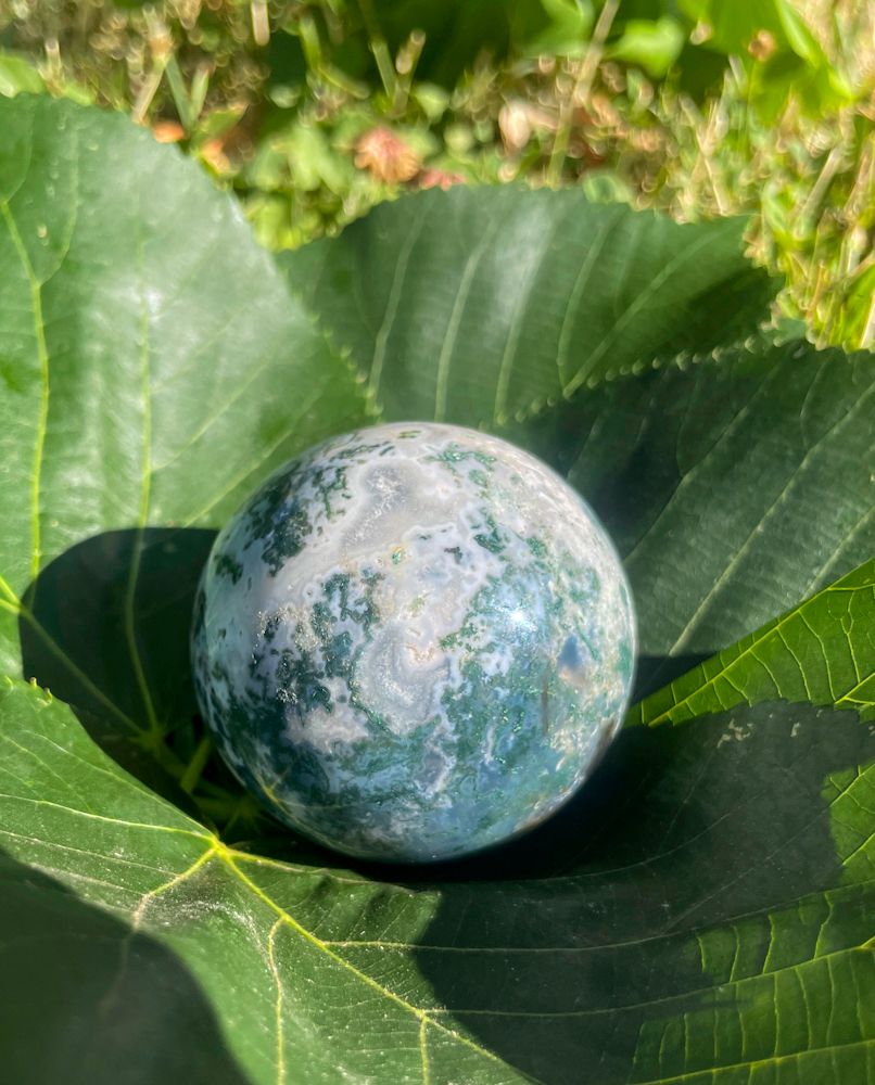 Boule en Agate mousse verte