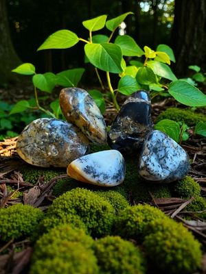 Agate dendritique roulée