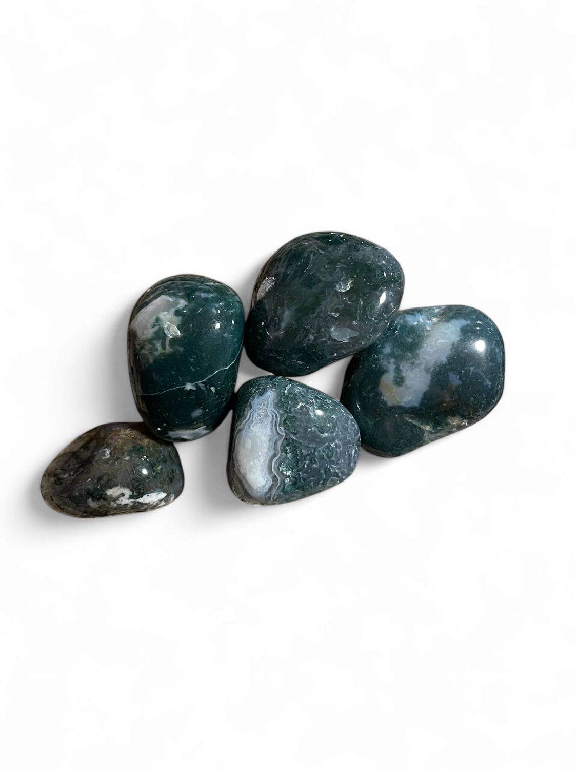 Agate mousse verte roulée
