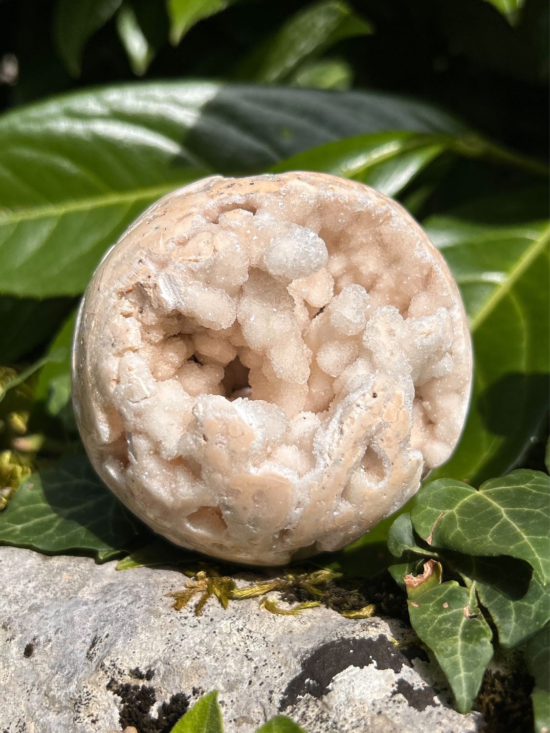 Boule en Agate Plume druze