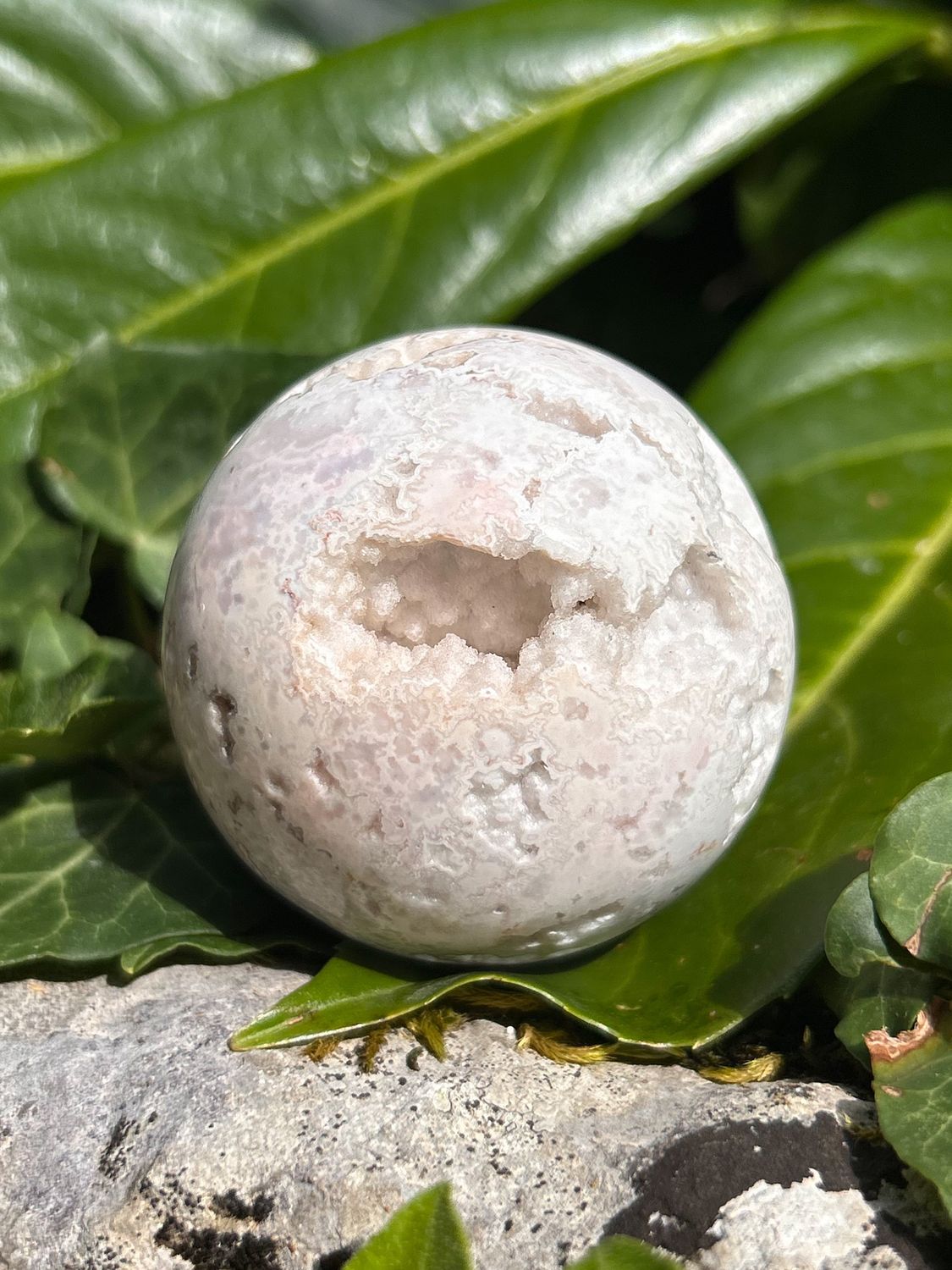 Boule en Agate Plume druze