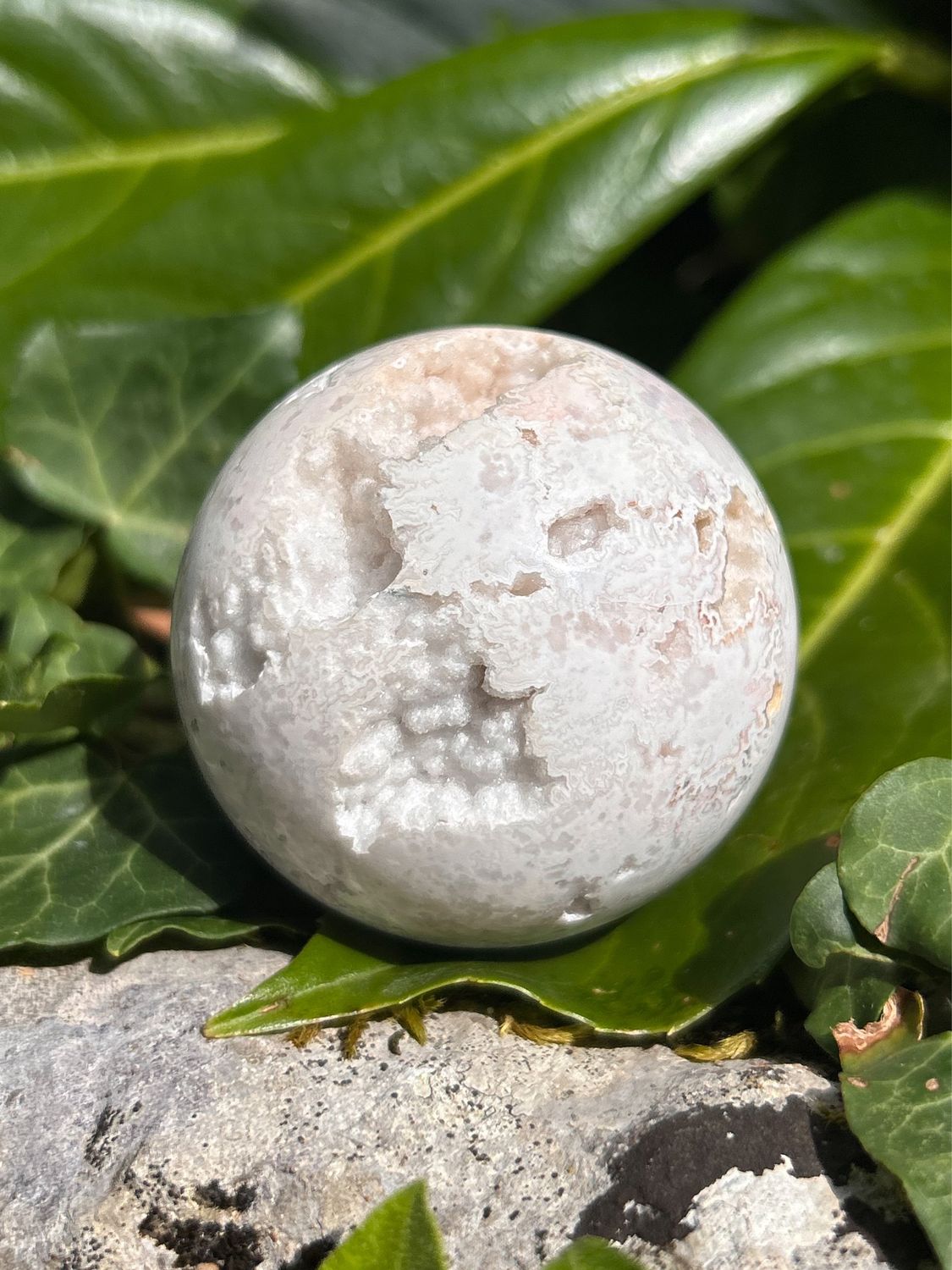 Boule en Agate Plume druze