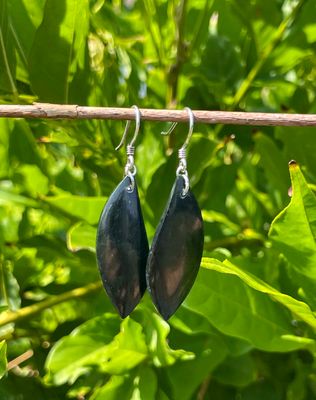 Boucles d&#39;oreilles en Jade noir