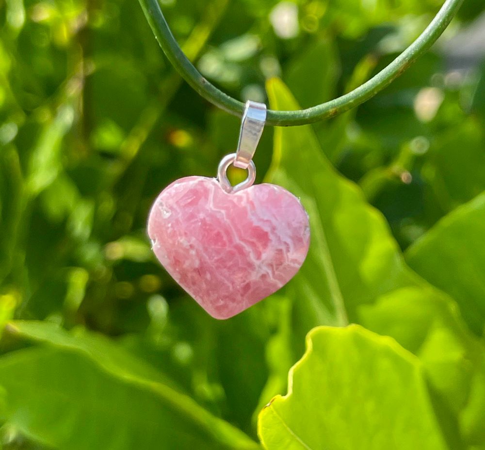 Pendentif coeur en Rhodochrosite