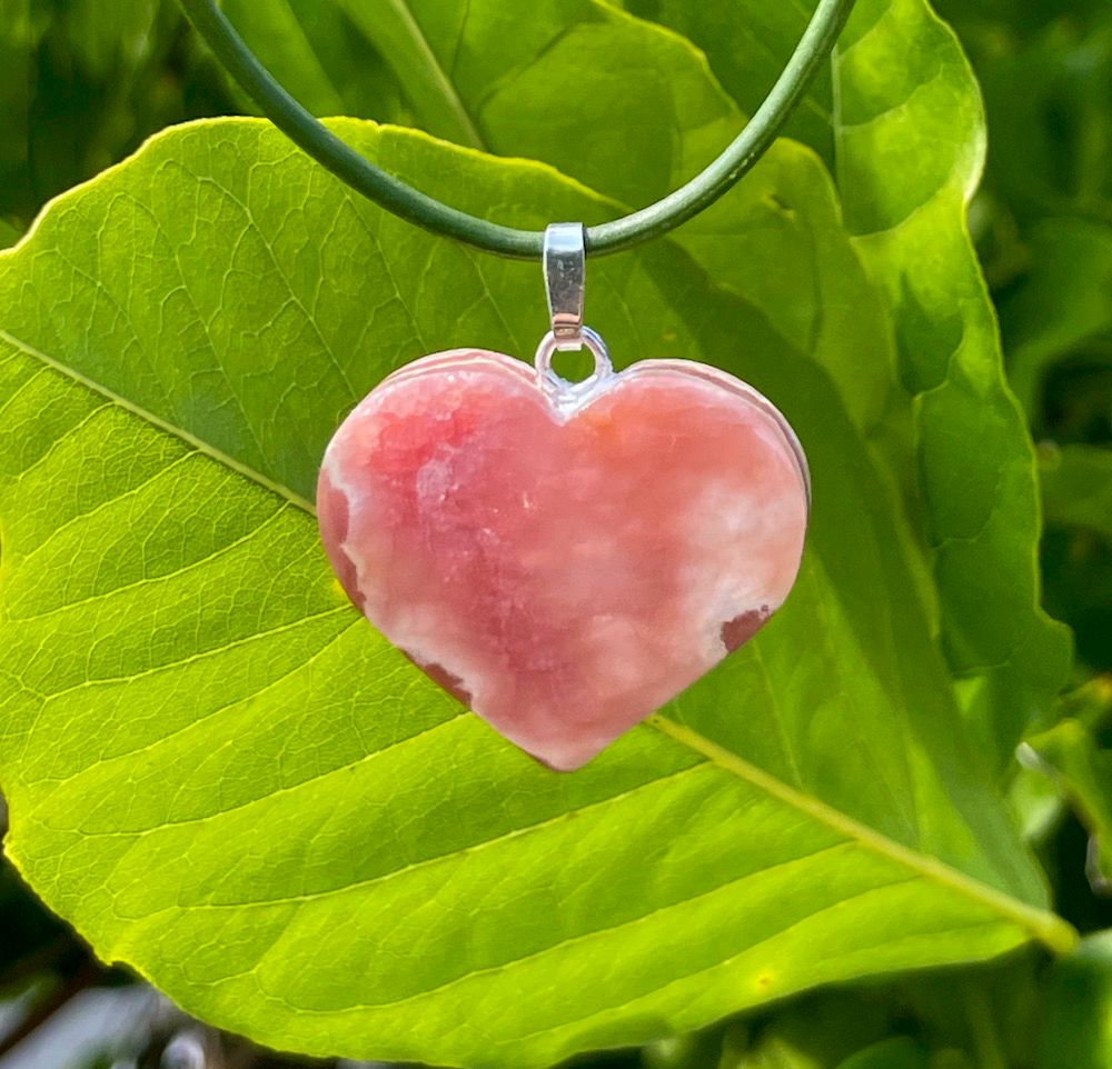 Pendentif coeur en Rhodochrosite