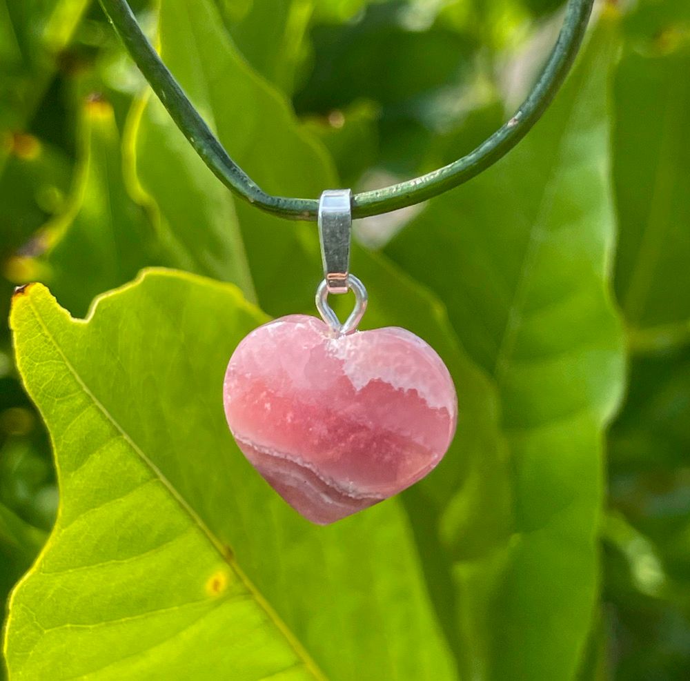 Pendentif coeur en Rhodochrosite