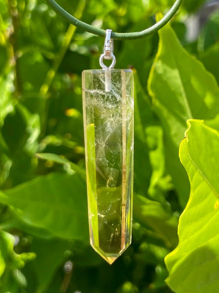 Pendentif pointe en Citrine et argent