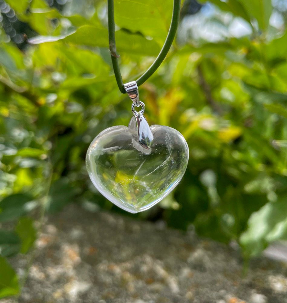 Pendentif Coeur en Cristal de Roche