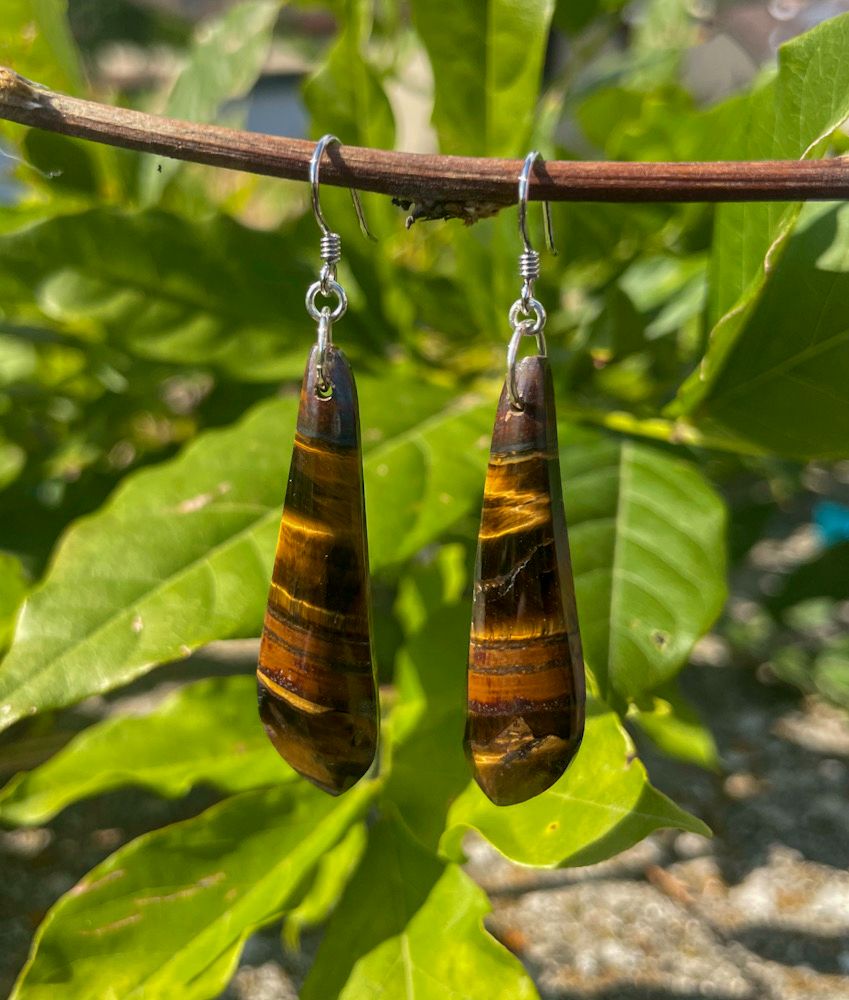 Boucles d&#39;oreilles en Oeil de tigre