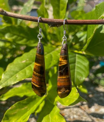 Boucles d'oreilles en Oeil de tigre Boucles d'oreilles en Oeil de tigre