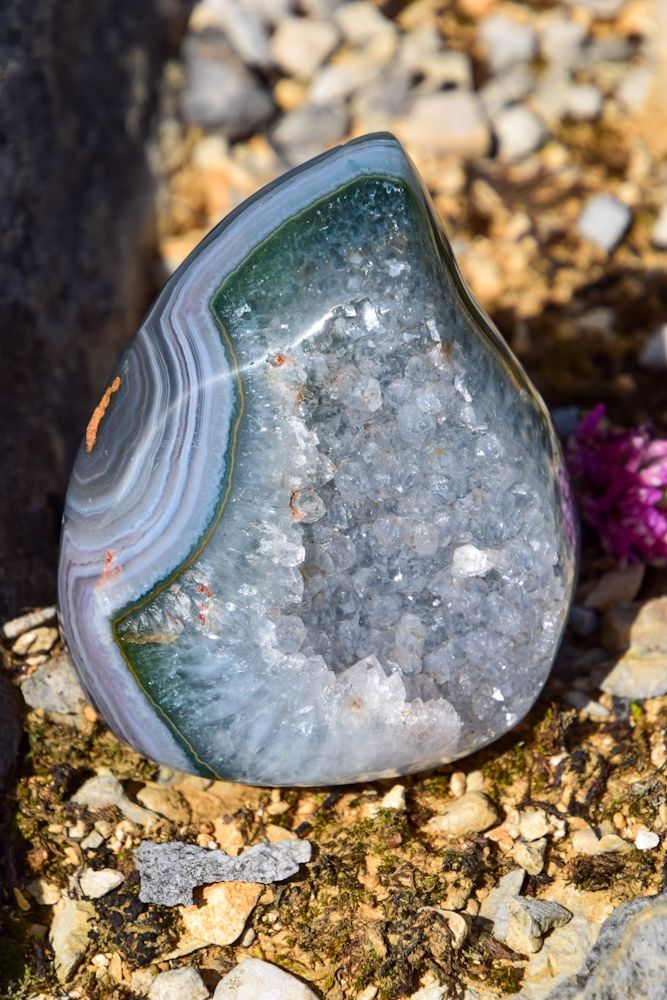 Pointe Flamme en Agate bleue druze