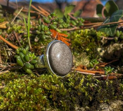 Bague en Obsidienne argentée Bague en Obsidienne argentée
