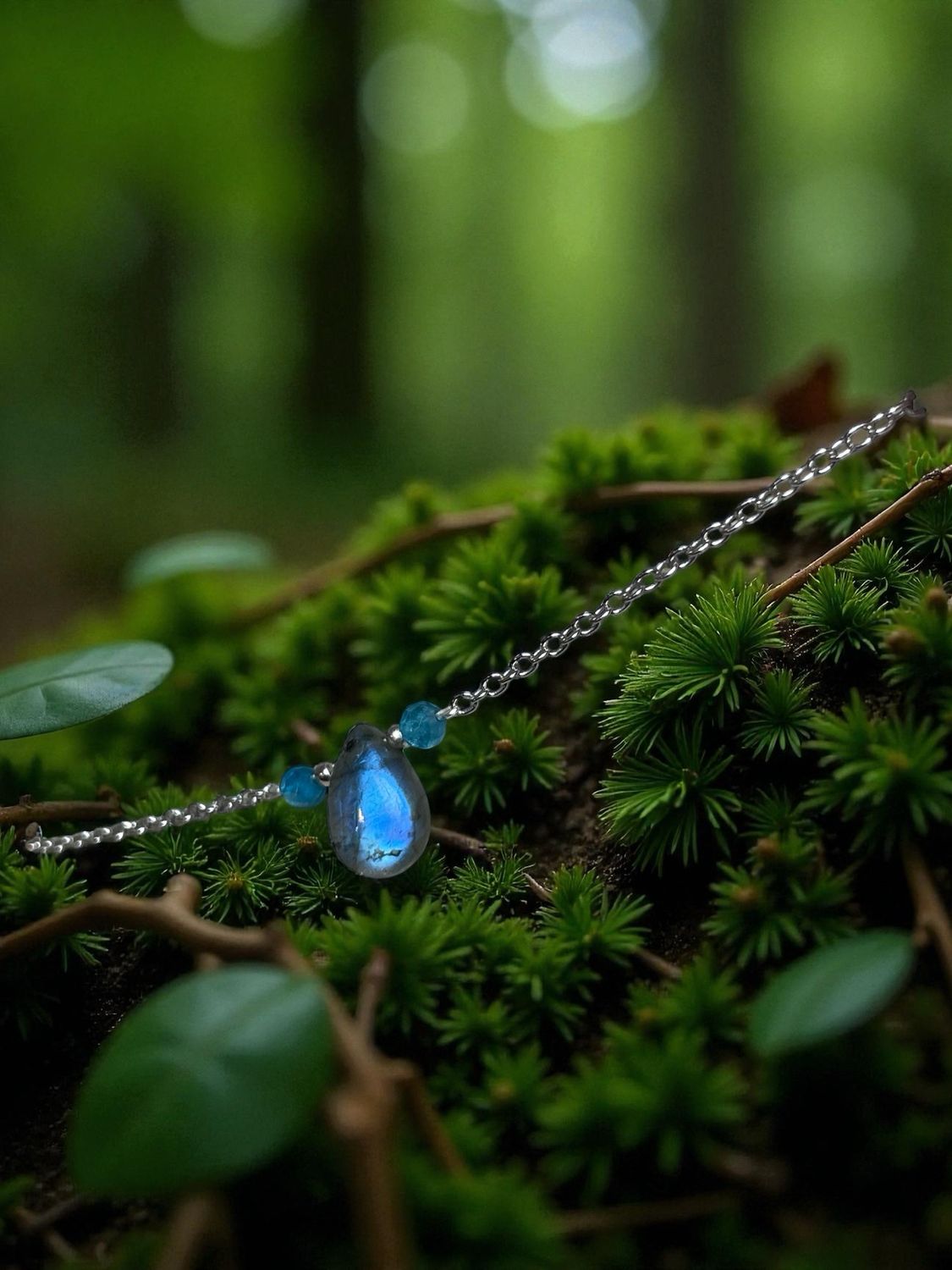 Bracelet en Labradorite et Apatite bleue &quot;Clarté intérieure et protection énergétique&quot;