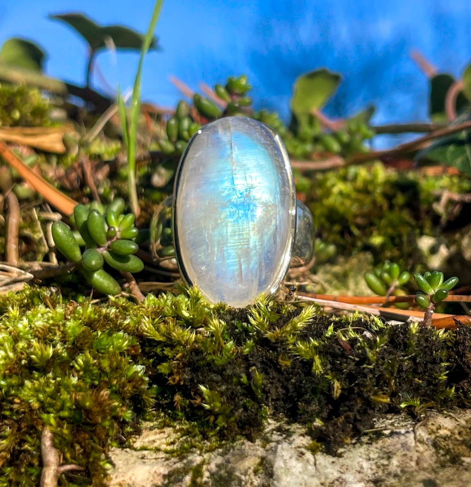 Bague en Pierre de Lune blanche