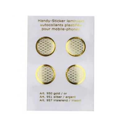 Feuille A7 d'autocollants Fleurs de vie dorées