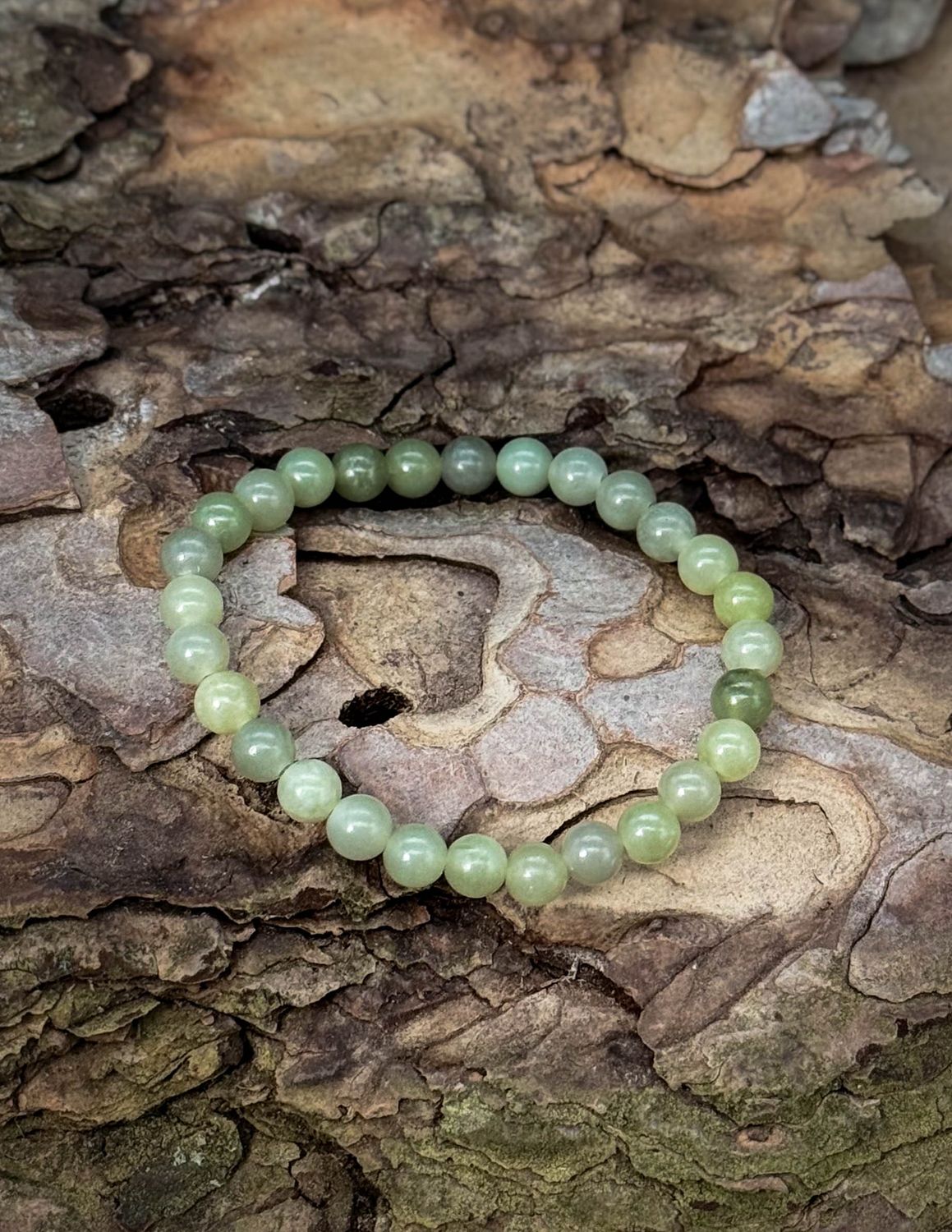 Bracelet en Jade vert  6mm