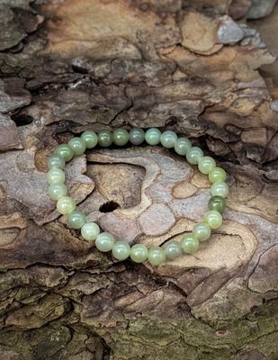 Bracelet en Jade vert  6mm