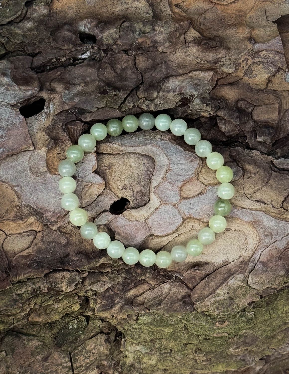 Bracelet en Jade vert  6mm