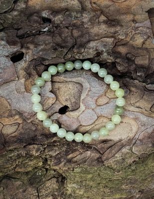 Bracelet en Jade vert  6mm