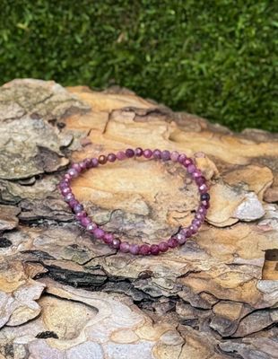 Bracelet en Tourmaline rose facettée 3-4 mm