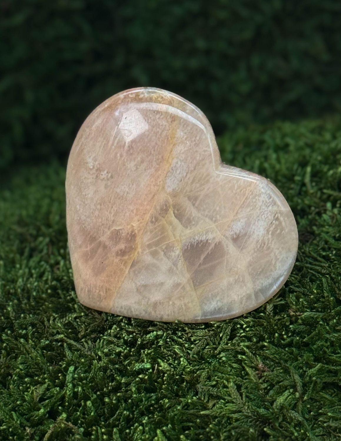 Coeur en Pierre de lune orangée