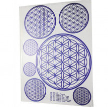Autocollants Fleurs de vie bleues A4 Autocollants Fleurs de vie bleues A4