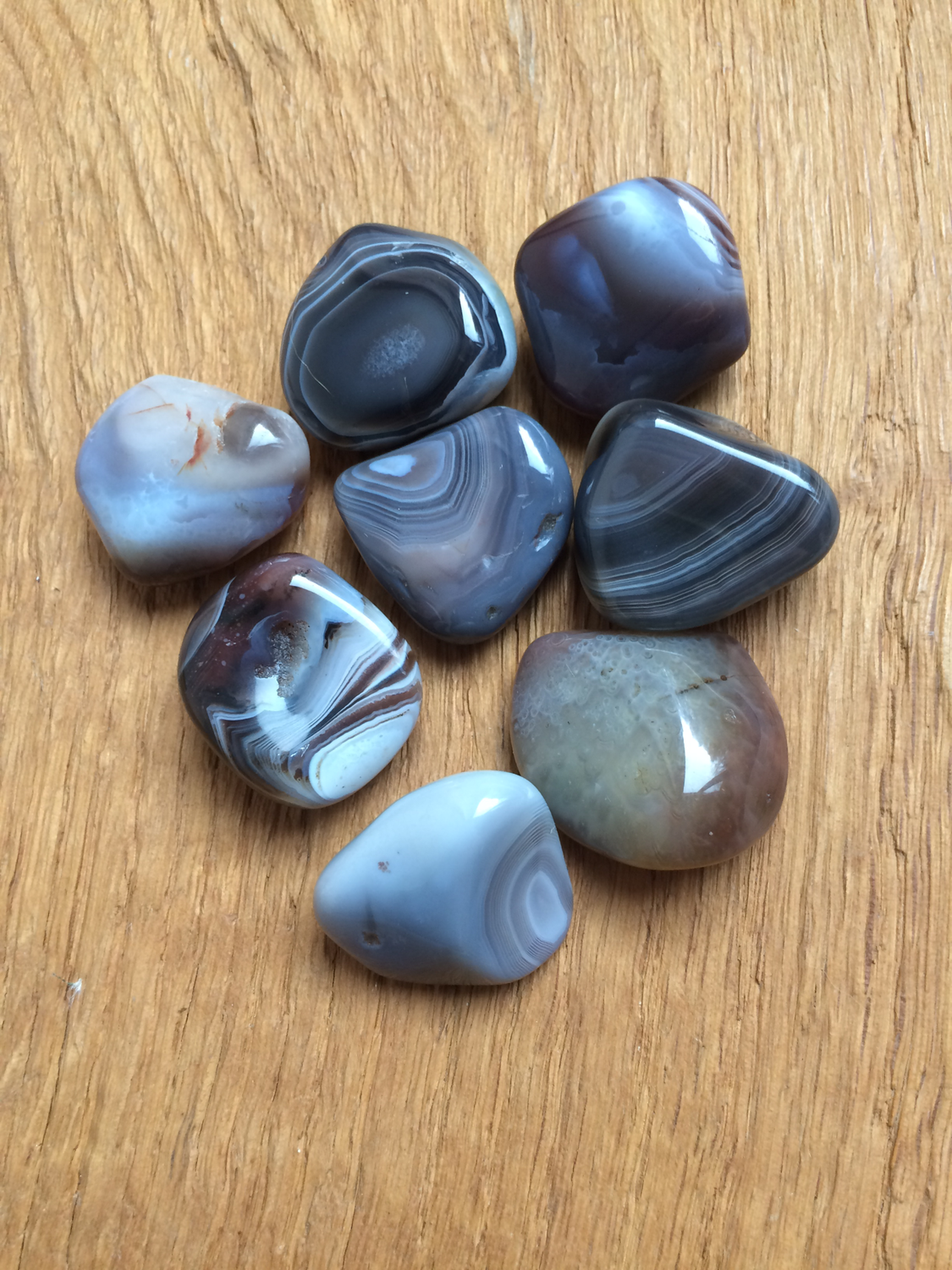 Agate du Botswana bleue roulée Agate du Botswana bleue roulée