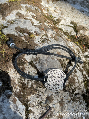 Bracelet Fleur de vie noir