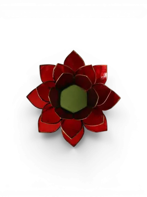 Bougeoir lotus rouge