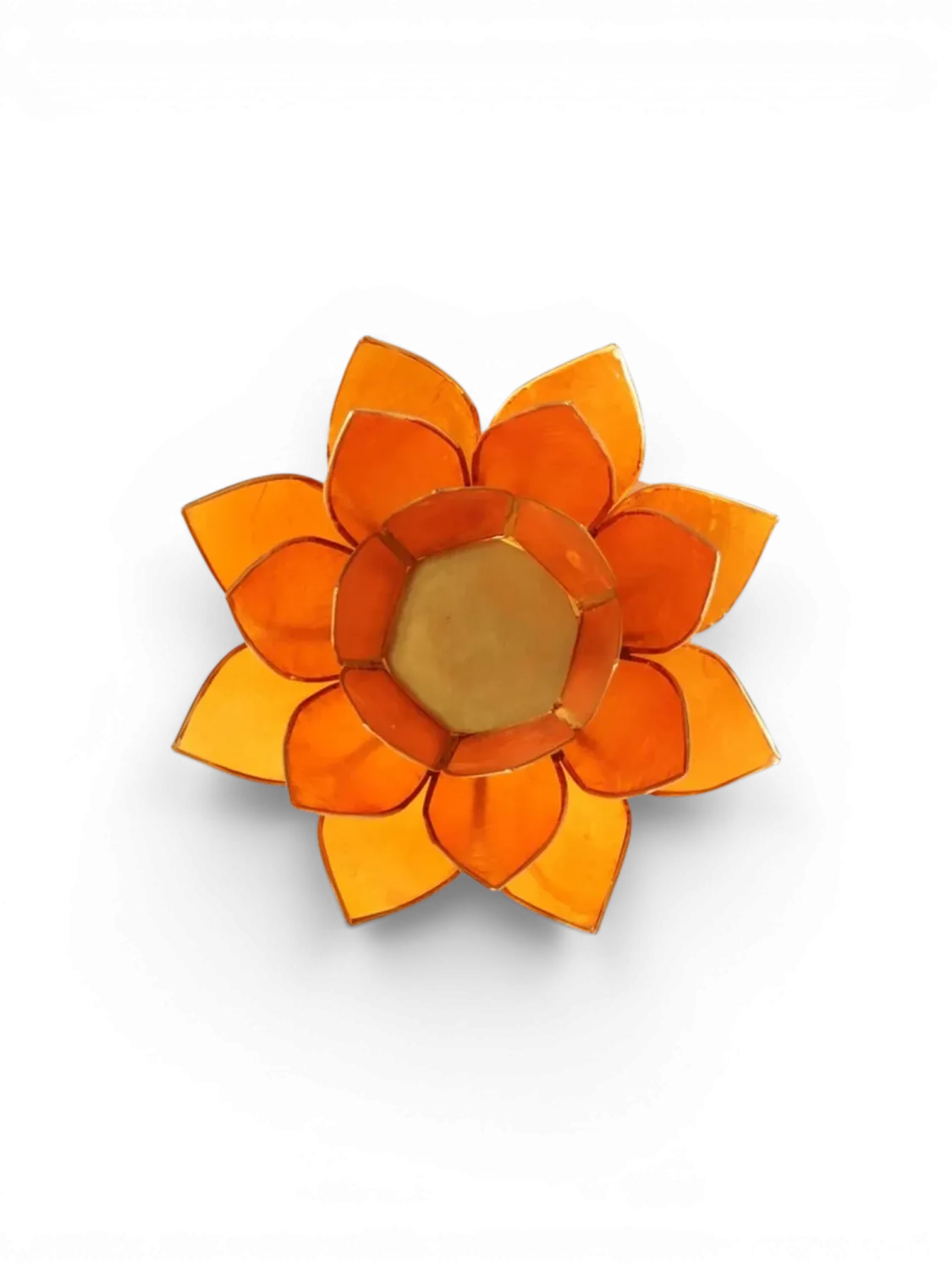 Bougeoir lotus orange