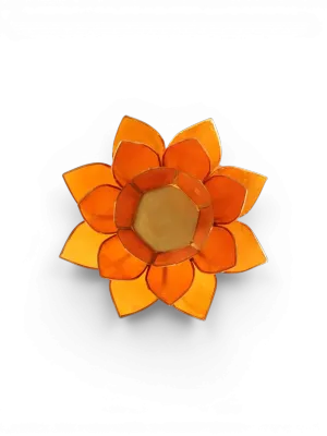 Bougeoir lotus orange