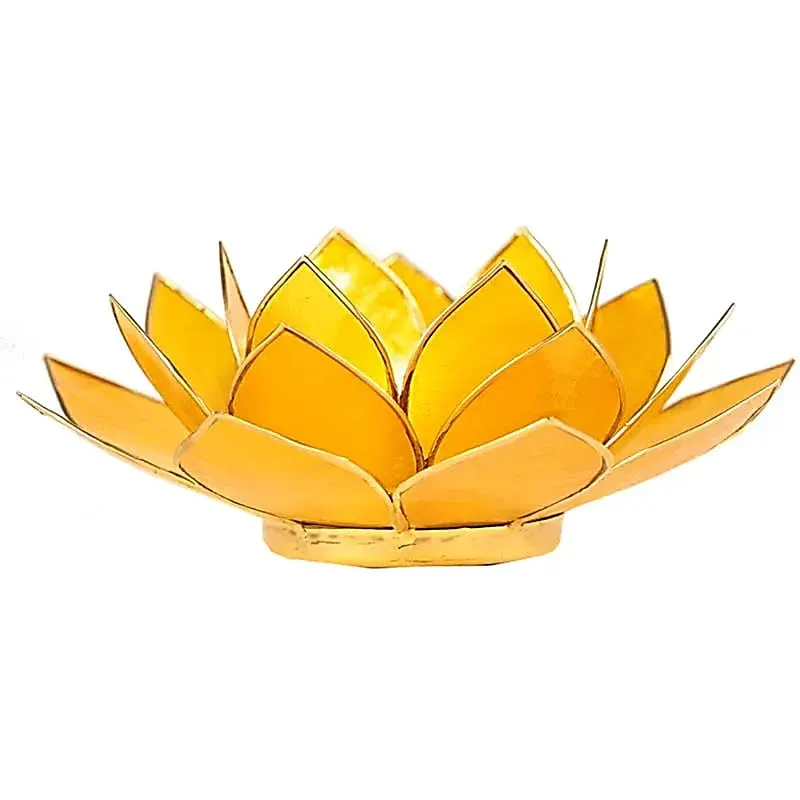 Bougeoir lotus jaune