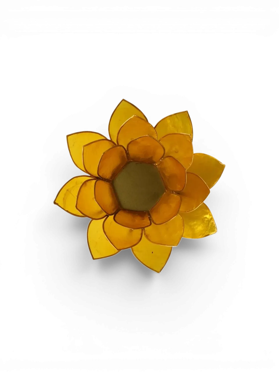 Bougeoir lotus jaune