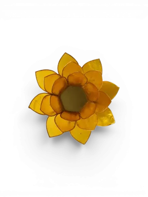 Bougeoir lotus jaune