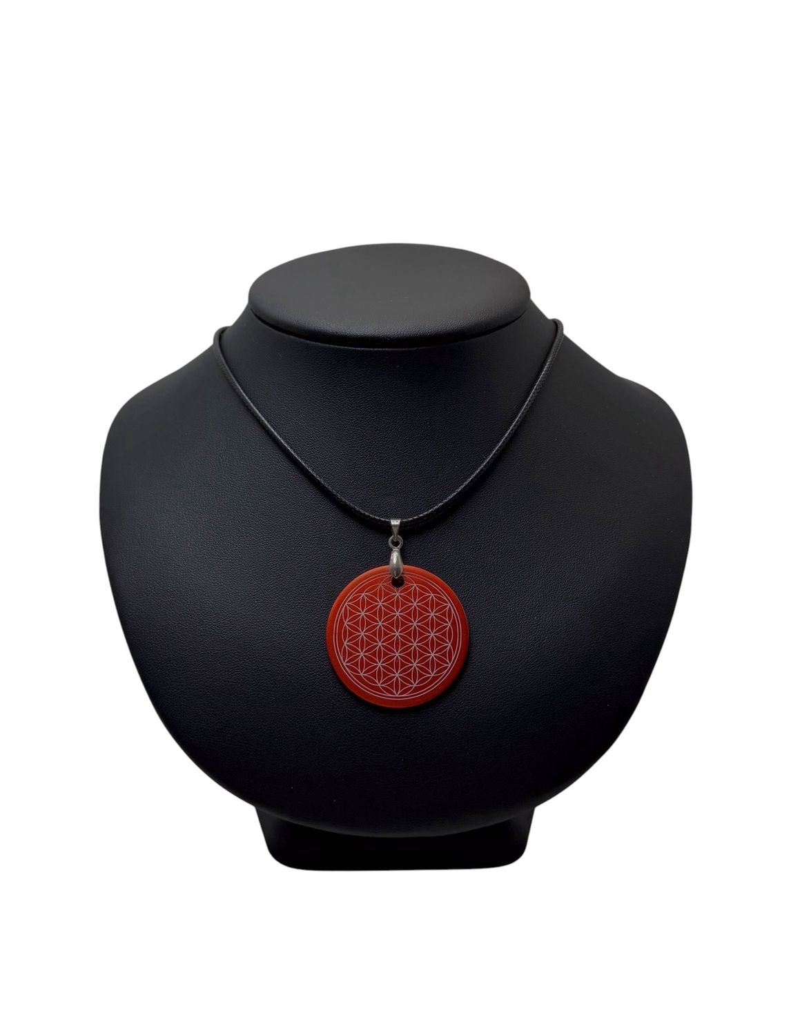 Pendentif plaque Tesla Fleur de vie rouge Pendentif plaque Tesla Fleur de vie rouge