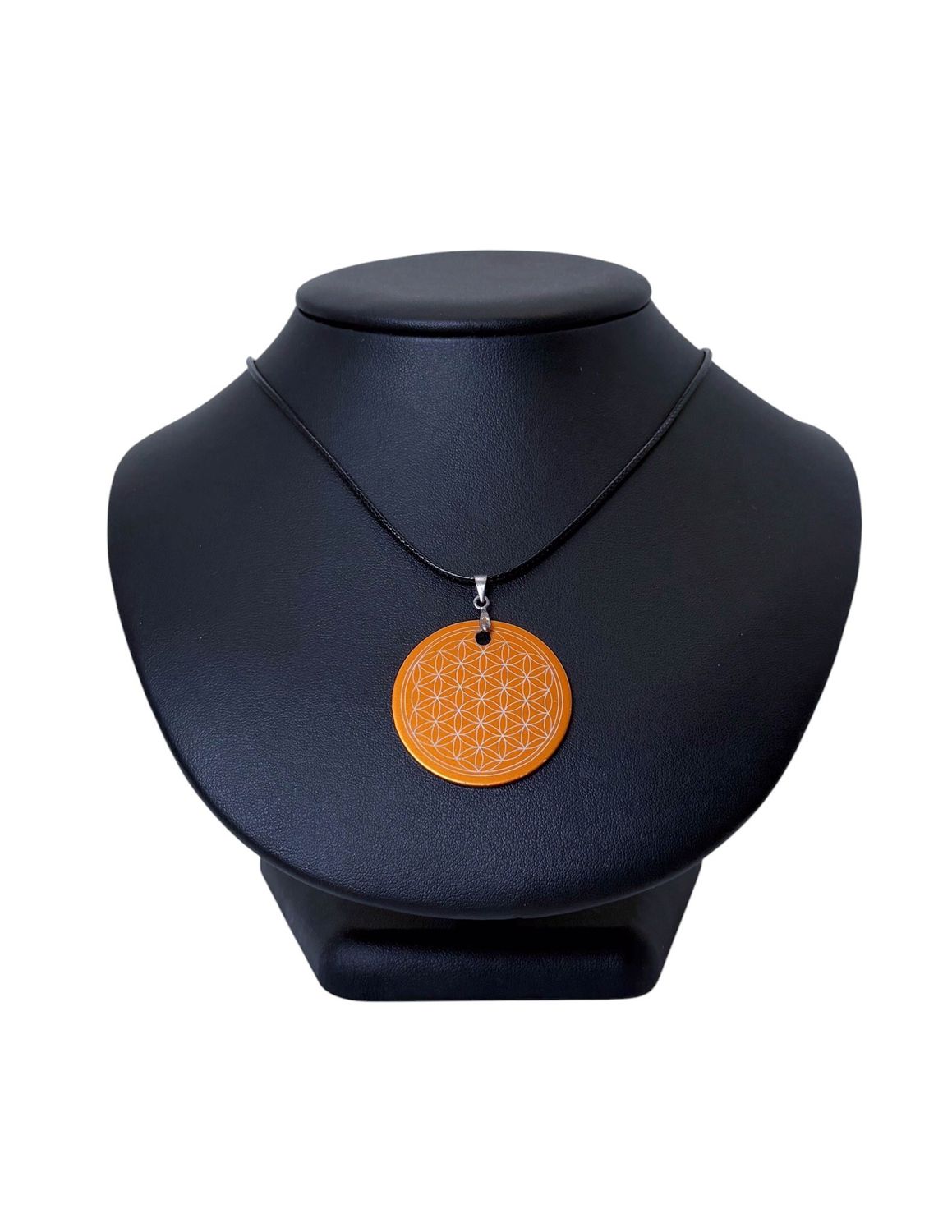 Pendentif plaque Tesla Fleur de vie orange Pendentif plaque Tesla Fleur de vie orange