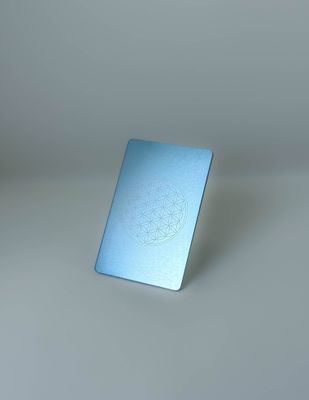 Plaque Tesla Fleur de vie bleue | format carte de crédit