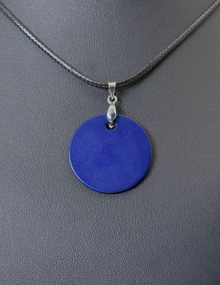 Pendentif plaque Tesla bleu indigo