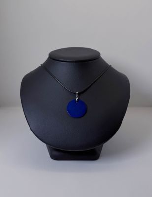 Pendentif plaque Tesla bleu indigo