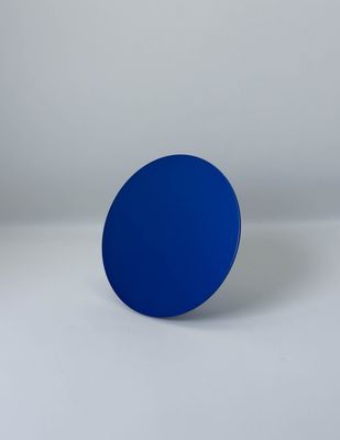 Plaque Tesla ronde bleue indigo