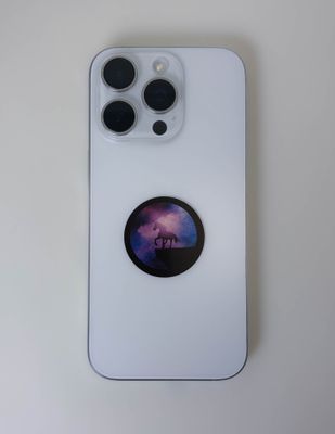 Puce Tesla ronde licorne autocollante pour portable, 3,6 cm