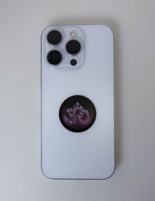 Puce Tesla ronde OM autocollante pour portable, 3,6 cm