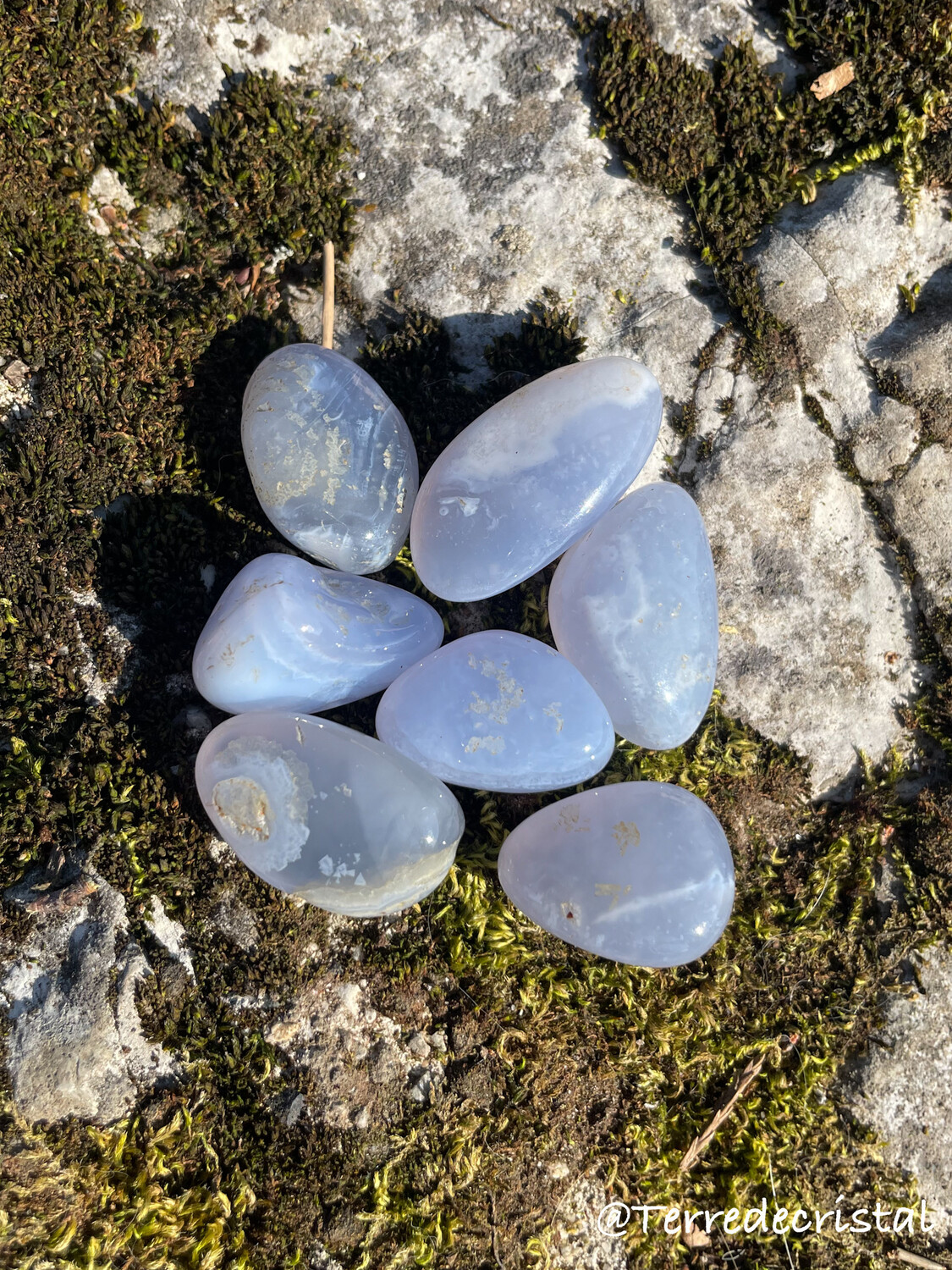 Calcédoine bleue roulée Calcédoine bleue roulée