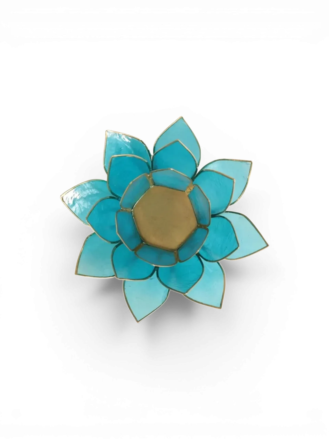 Bougeoir lotus bleu clair