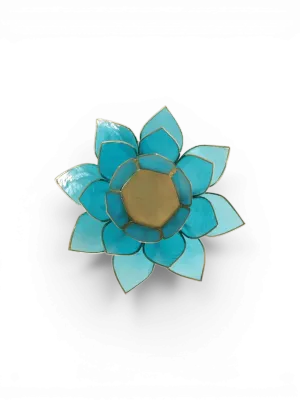 Bougeoir lotus bleu clair