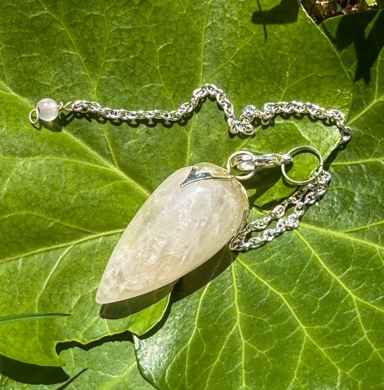 Pendule goutte en Quartz rose